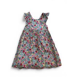 Mini Boden floral ruffle strap dress